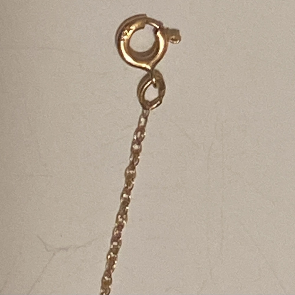 14K SOLID YELLOW GOLD #1 MOM HEART PENDANT & SOLID GOLD CHAIN SIGNED AURAFIN - Picture 6 of 16